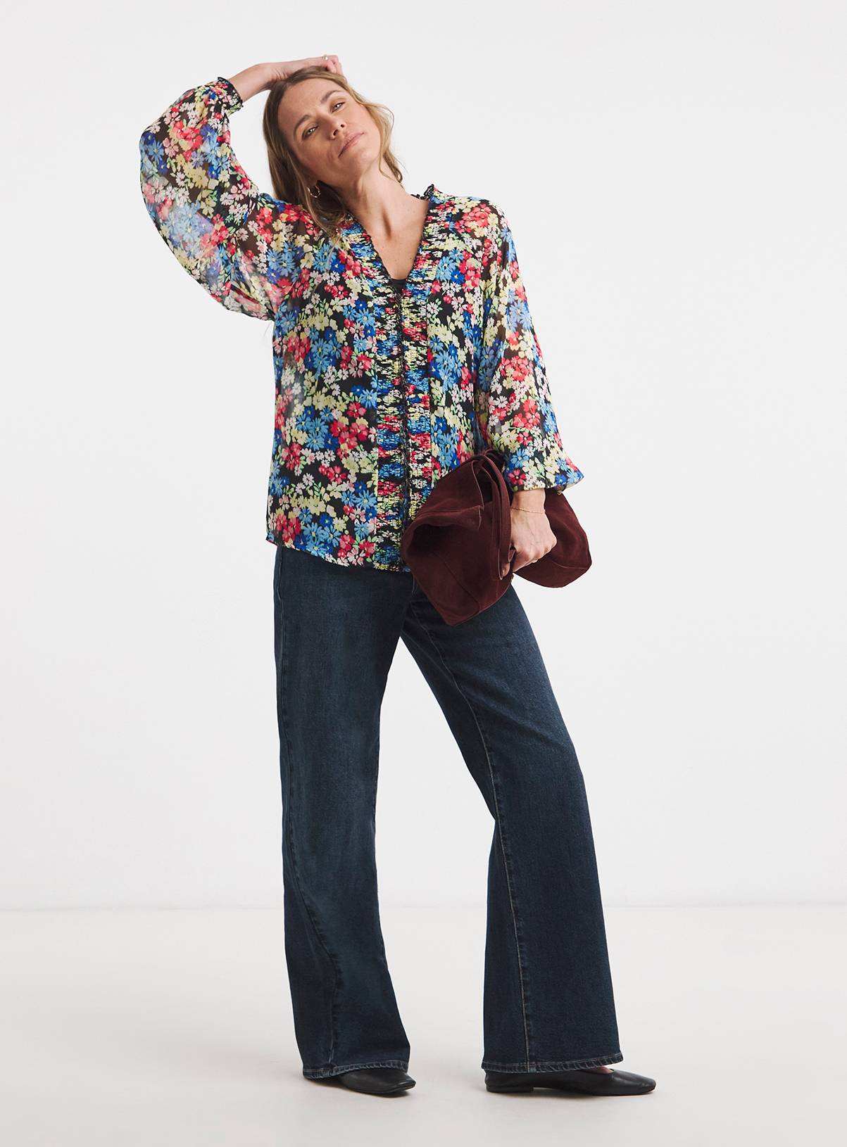 JD WILLIAMS Shirred Georgette Blouse 32 - Image 3